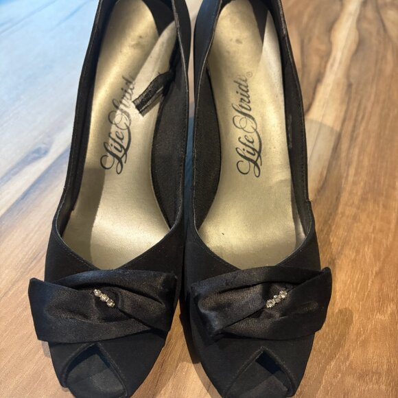 Vintage Life Stride Debby #2 Pois de soie Rhinestone Open-toe Heels Rhinestone - Picture 9 of 15